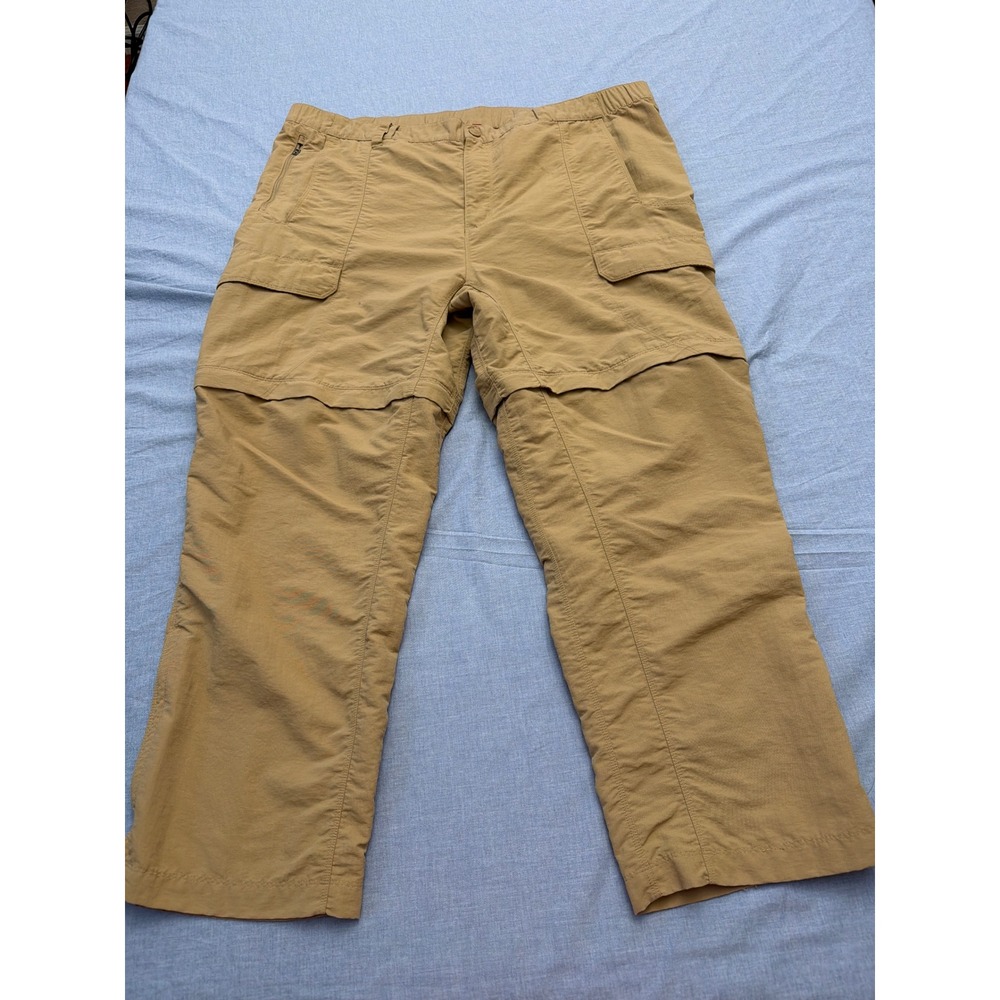 The North Face Mens XXXL Convertible Cargo Hiking Pants Tan Khaki Zip Off Leg